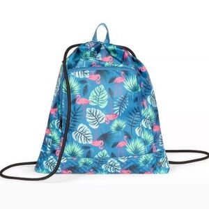 Lug Jumping Jack Tropical Flamingo Drawstring Backpack NWT